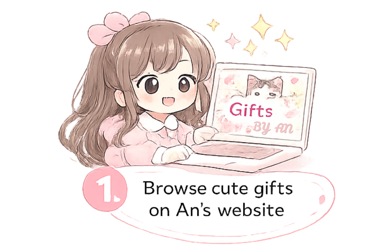 Step 1 — Browse cute gifts on An's website