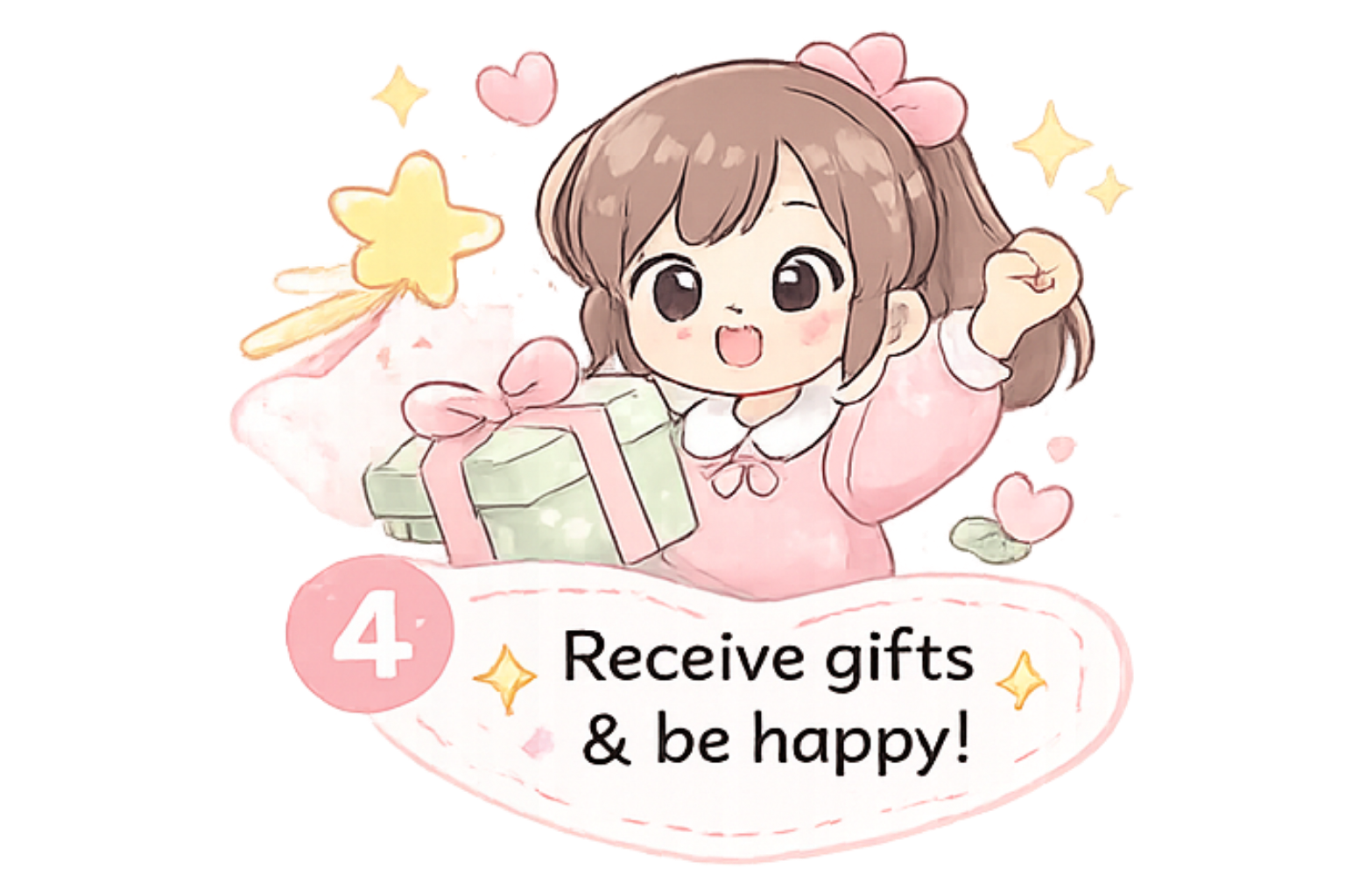 Step 4 — Receive gifts and be happy!